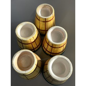 SET BOTTIGLIA LIQUORE 5 BICCHIERI TERRACOTTA SMALTO CERAMICHE Baldelli Castello