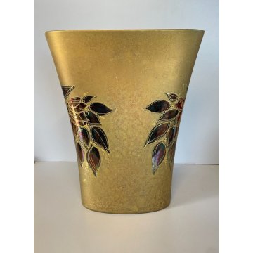 VASO a TASCA CERAMICA DESIGN Bjørn Wiinblad ROSENTHAL FLOWER VASE ROSSO ORO '70