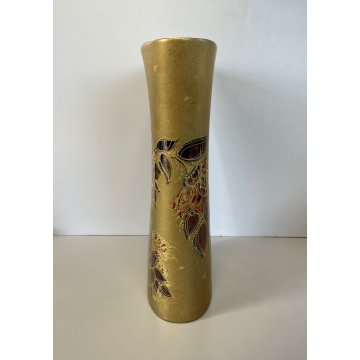 VASO a TASCA CERAMICA DESIGN Bjørn Wiinblad ROSENTHAL FLOWER VASE ROSSO ORO '70