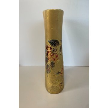 VASO a TASCA CERAMICA DESIGN Bjørn Wiinblad ROSENTHAL FLOWER VASE ROSSO ORO '70