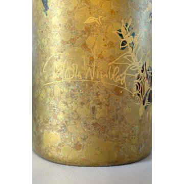 VASO a TASCA CERAMICA DESIGN Bjørn Wiinblad ROSENTHAL FLOWER VASE ROSSO ORO '70