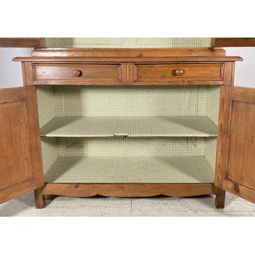 ANTICA CREDENZA BUFFET 2 CASSETTI 4 ANTE PRIMI 900 LEGNO ABETE VETRINA DISPENSA