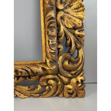 ANTICA CORNICE DORATA BAROCCO LEGNO SCOLPITO 43 cm x 33 cm EPOCA '900 quadro old