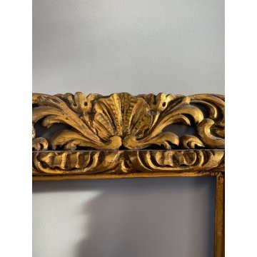 ANTICA CORNICE DORATA BAROCCO LEGNO SCOLPITO 33 cm x 43 cm EPOCA '900 quadro old