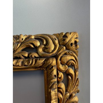 ANTICA CORNICE DORATA BAROCCO LEGNO SCOLPITO 33 cm x 43 cm EPOCA '900 quadro old