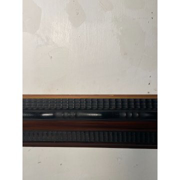 ANTICA CORNICE Guilloché LEGNO SCOLPITO EBANIZZATO 83 cm x 64 cm EPOCA '900