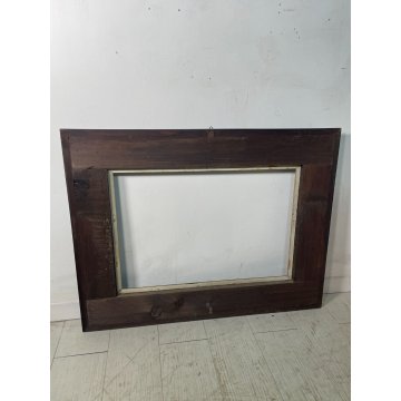 ANTICA CORNICE Guilloché LEGNO SCOLPITO EBANIZZATO 83 cm x 64 cm EPOCA '900