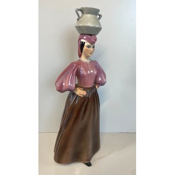 DAMA CERAMICA RONZAN SCULTURA DONNA ANCELLA PORCELLANA FIGURA FANCIULLA