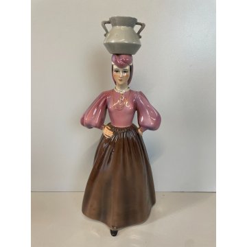 DAMA CERAMICA RONZAN SCULTURA DONNA ANCELLA PORCELLANA FIGURA FANCIULLA