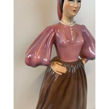 DAMA CERAMICA RONZAN SCULTURA DONNA ANCELLA PORCELLANA FIGURA FANCIULLA