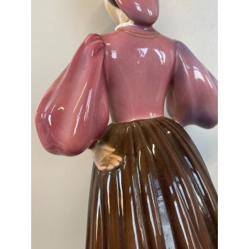 DAMA CERAMICA RONZAN SCULTURA DONNA ANCELLA PORCELLANA FIGURA FANCIULLA