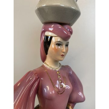 DAMA CERAMICA RONZAN SCULTURA DONNA ANCELLA PORCELLANA FIGURA FANCIULLA