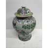GRANDE VASO CINESE PORCELLANA DECORO POLICROMO FAMILLE ROSE h 41 cm '900 FIGURE