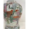 GRANDE VASO CINESE PORCELLANA DECORO POLICROMO FAMILLE ROSE h 41 cm '900 FIGURE