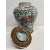 GRANDE VASO CINESE PORCELLANA DECORO POLICROMO FAMILLE ROSE h 41 cm '900 FIGURE
