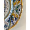 LOTTO 3 PIATTO PARETE MAIOLICA Deruta "Ex Animo" DECORO DAMA CAVALIERE ø 24,5 cm