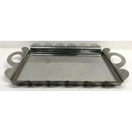 VASSOIO RETTANGOLARE PICCOLO RECINTO ALESSI DESIGN VINTAGE INOX MENDINI SMERLATO