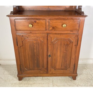 ANTICA CREDENZA BUFFET 2 CASSETTI 4 ANTE PRIMI 900 LEGNO VETRINA DISPENSA