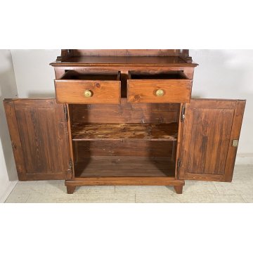 ANTICA CREDENZA BUFFET 2 CASSETTI 4 ANTE PRIMI 900 LEGNO VETRINA DISPENSA