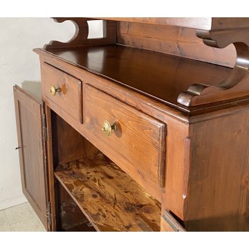 ANTICA CREDENZA BUFFET 2 CASSETTI 4 ANTE PRIMI 900 LEGNO VETRINA DISPENSA