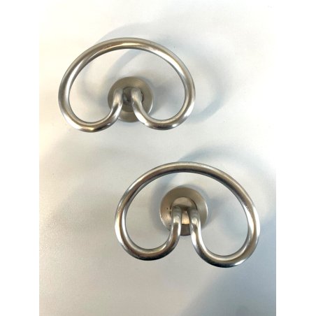 COPPIA APPENDIABITI MANIGLIE Sergio Mazza Artemide Milano OTTONE HAT STAND '60s