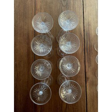 SET 8 FLUTE CRISTALLO MOLATO BOEMIA VINTAGE BOHEMIAN CRYSTAL GLASS ø 7 x 20,5 cm