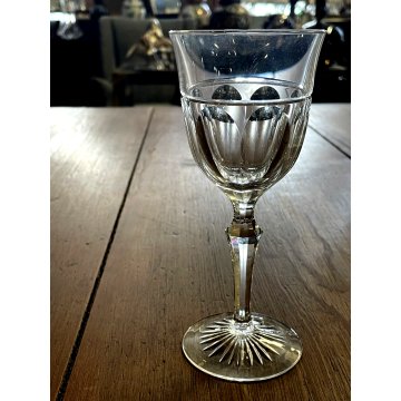 SET 10 CALICE ACQUA CRISTALLO MOLATO BOHEMIAN VINTAGE CRYSTAL GLASS ø 8,2x18 cm