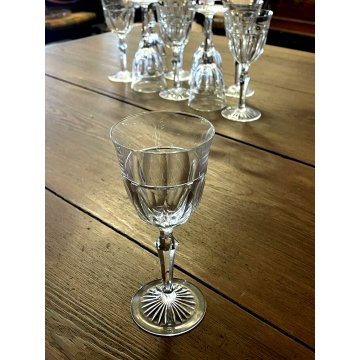 SET 10 CALICE ACQUA CRISTALLO MOLATO BOHEMIAN VINTAGE CRYSTAL GLASS ø 8,2x18 cm