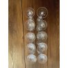 SET 10 CALICE VINO CRISTALLO MOLATO BOHEMIAN VINTAGE CRYSTAL GLASS ø 7,4x17,2 cm