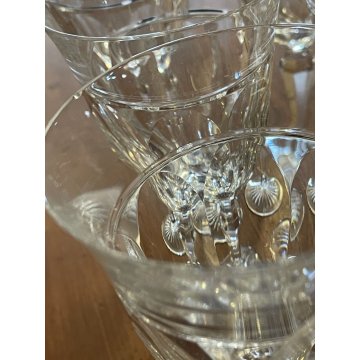 SET 10 CALICE VINO CRISTALLO MOLATO BOHEMIAN VINTAGE CRYSTAL GLASS ø 7,4x17,2 cm