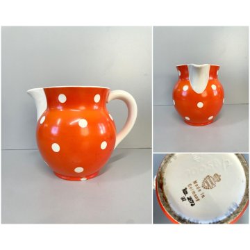 BROCCA LATTE CERAMICA Waechtersbach SMALTO ORANGE WHITE POLKA DOTS MODERNARIATO