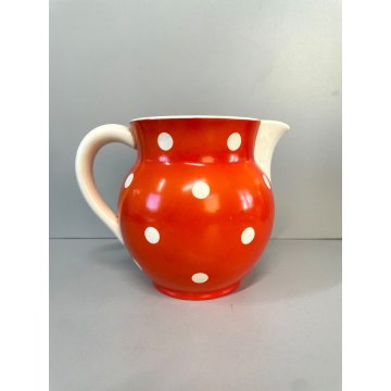 BROCCA LATTE CERAMICA Waechtersbach SMALTO ORANGE WHITE POLKA DOTS MODERNARIATO