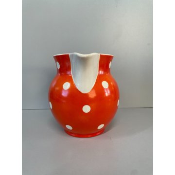 BROCCA LATTE CERAMICA Waechtersbach SMALTO ORANGE WHITE POLKA DOTS MODERNARIATO