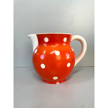 BROCCA LATTE CERAMICA Waechtersbach SMALTO ORANGE WHITE POLKA DOTS MODERNARIATO