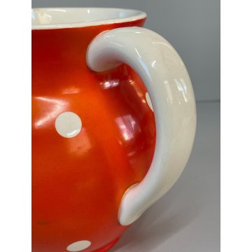 BROCCA LATTE CERAMICA Waechtersbach SMALTO ORANGE WHITE POLKA DOTS MODERNARIATO