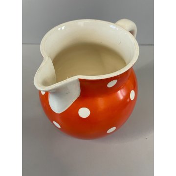 BROCCA LATTE CERAMICA Waechtersbach SMALTO ORANGE WHITE POLKA DOTS MODERNARIATO