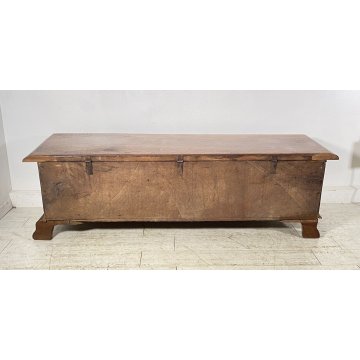 ANTICA CASSAPANCA 1800 LEGNO NOCE MASSELLO EPOCA PANCA BAULE 165X49 FORZIERE OLD