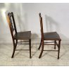 ANTICA COPPIA SEDIE STILE Art Nouveau LEGNO NOCE CUOIO PRIMI 1900 CHAIR EPOCA