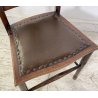 ANTICA COPPIA SEDIE STILE Art Nouveau LEGNO NOCE CUOIO PRIMI 1900 CHAIR EPOCA