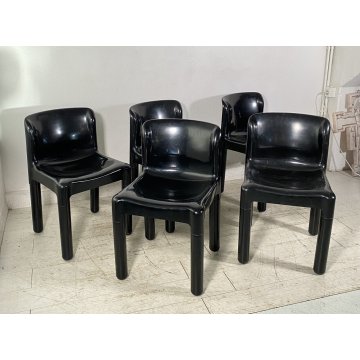 SET 5 SEDIE Kartell "4875" Carlo Bartoli MADE IN ITALY PLASTICA ANNI 70 DESIGN