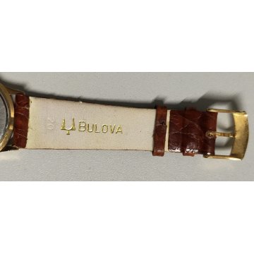 OROLOGIO POLSO Bulova 5210 Pubblicità BEMBERG quartz DATA Vintage Wrist Watch