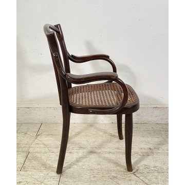 ANTICA PICCOLA POLTRONA THONET LEGNO CURVATO POLTRONCINA SEDIA ANNI 30 FIRMATA