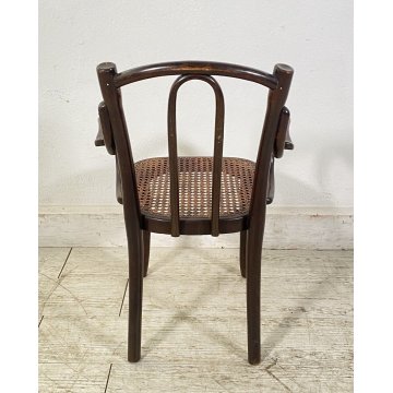 ANTICA PICCOLA POLTRONA THONET LEGNO CURVATO POLTRONCINA SEDIA ANNI 30 FIRMATA