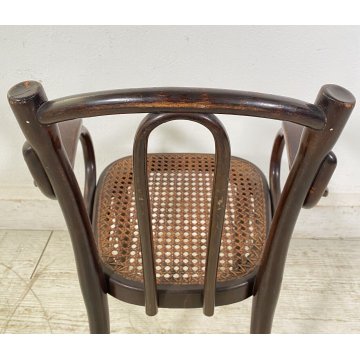 ANTICA PICCOLA POLTRONA THONET LEGNO CURVATO POLTRONCINA SEDIA ANNI 30 FIRMATA