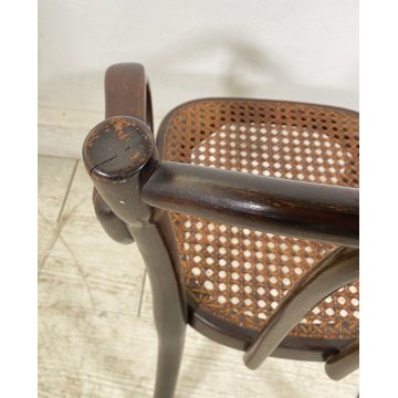 ANTICA PICCOLA POLTRONA THONET LEGNO CURVATO POLTRONCINA SEDIA ANNI 30 FIRMATA