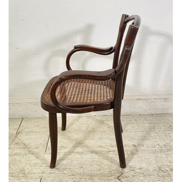 ANTICA PICCOLA POLTRONA THONET LEGNO CURVATO POLTRONCINA SEDIA ANNI 30 FIRMATA