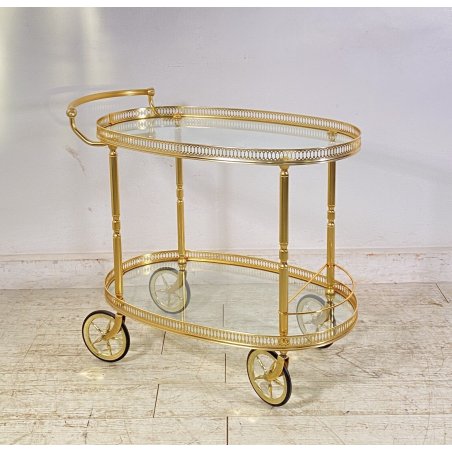 BAR CART DRINKS CARRELLO BAR MID CENTURY DESIGN PORTAVIVANDE 1970 OTTONE ITALY