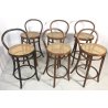 SET 6 SEDIE SGABELLI VINTAGE LEGNO CHAIR ANNI 70 MADE IN ITALY PAGLIA DI VIENNA 