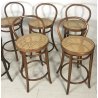 SET 6 SEDIE SGABELLI VINTAGE LEGNO CHAIR ANNI 70 MADE IN ITALY PAGLIA DI VIENNA 