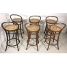 SET 6 SEDIE SGABELLI VINTAGE LEGNO CHAIR ANNI 70 MADE IN ITALY PAGLIA DI VIENNA 